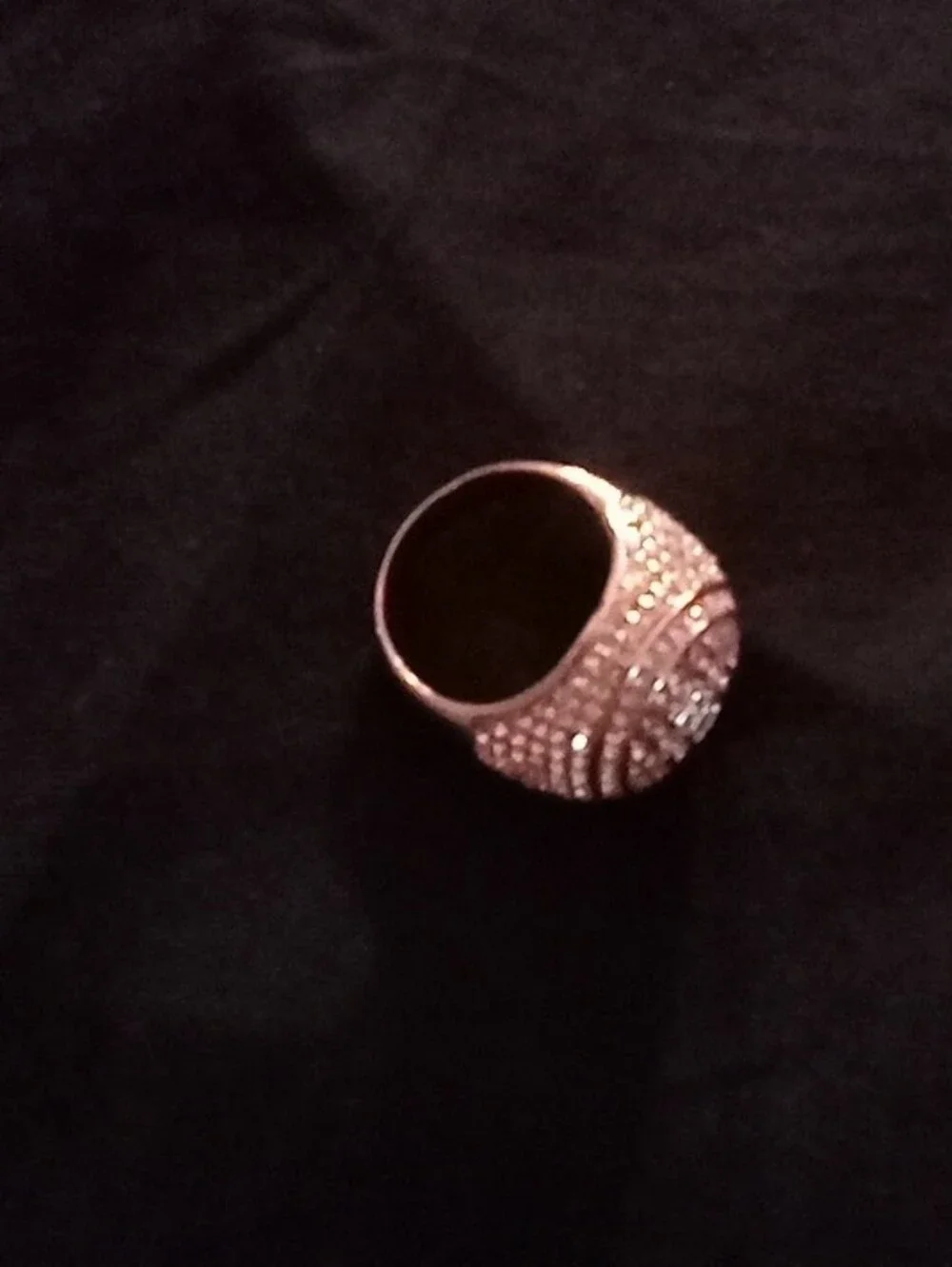 Crystal Pave Dome Ring - Silver Color